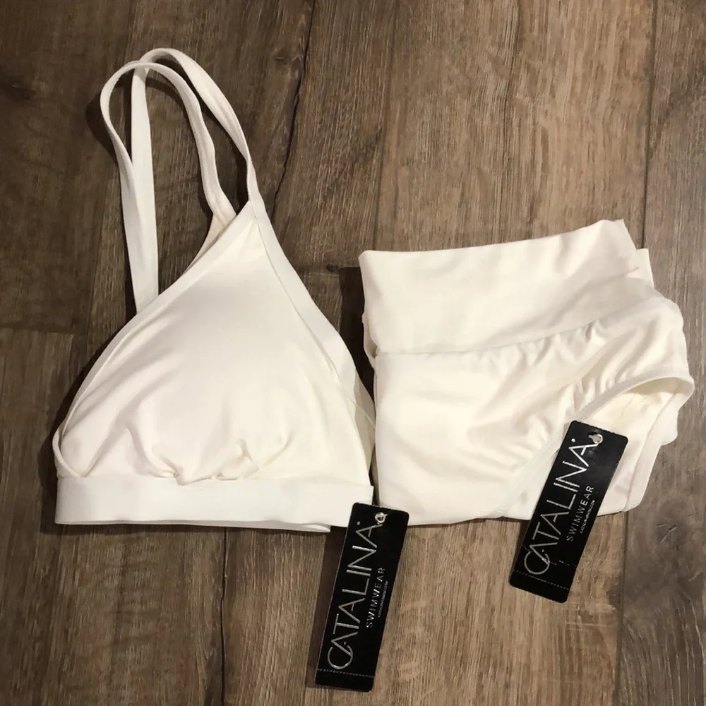 NWT! - CATALINA SWIMWEAR Cream & Gold Bikini Set